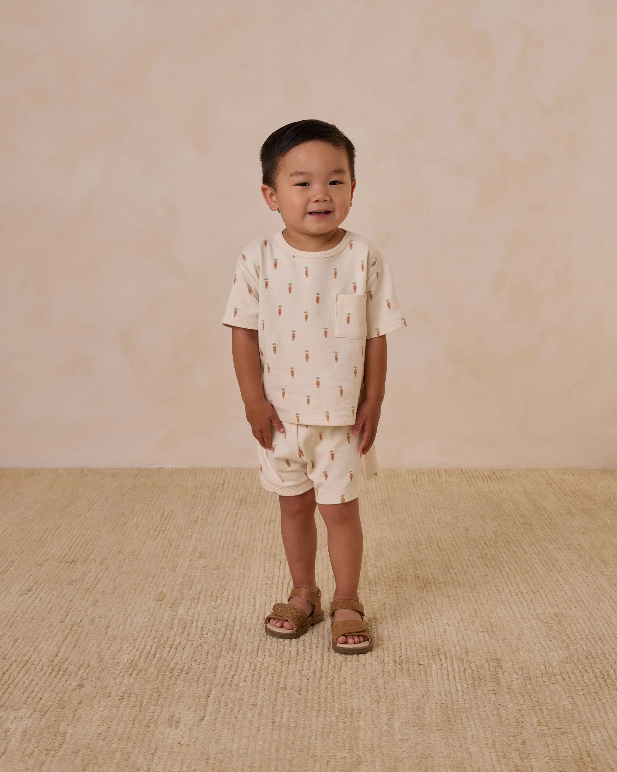 -Boxy Pocket Tee   Short Set || Carrots-