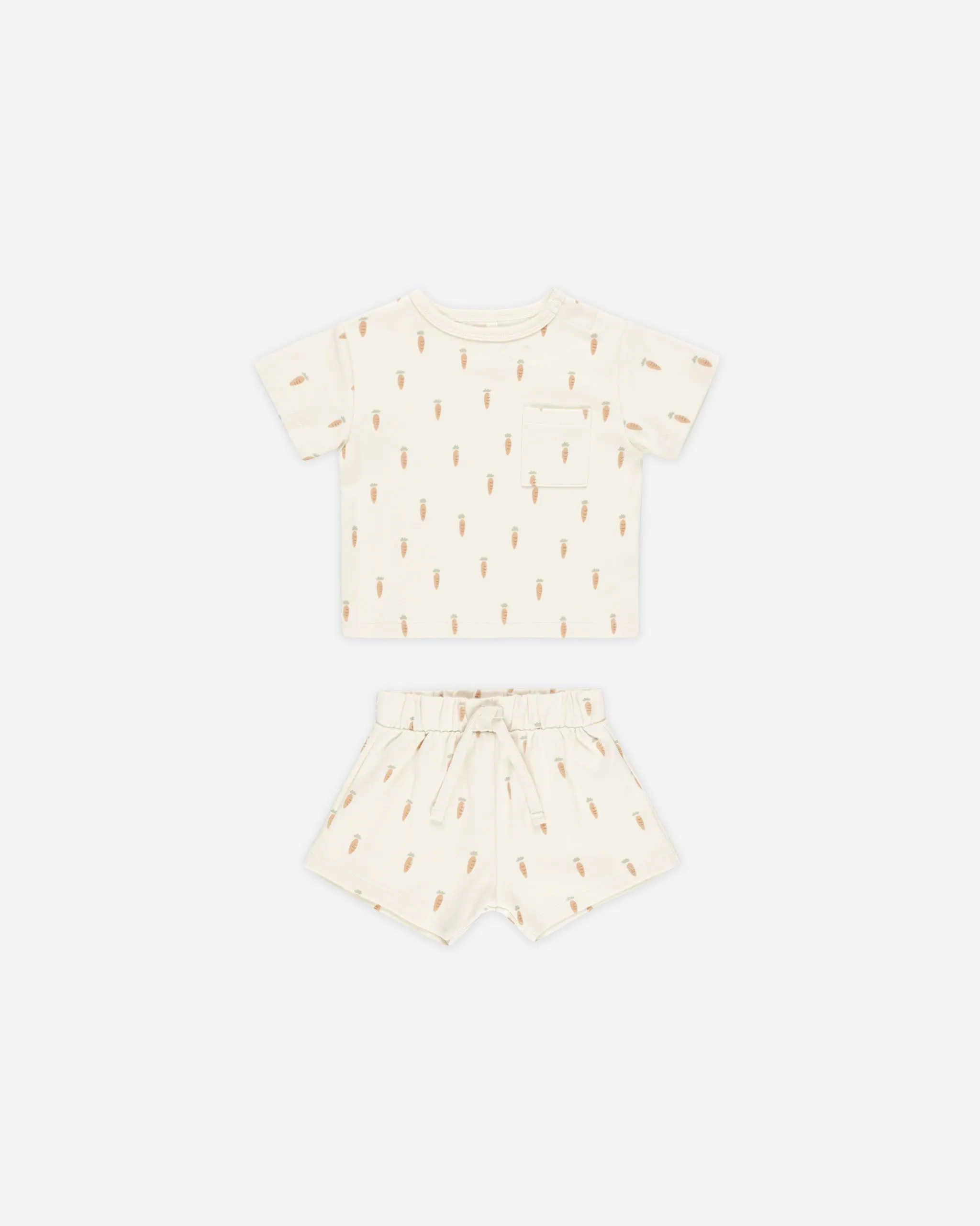 -Boxy Pocket Tee   Short Set || Carrots-