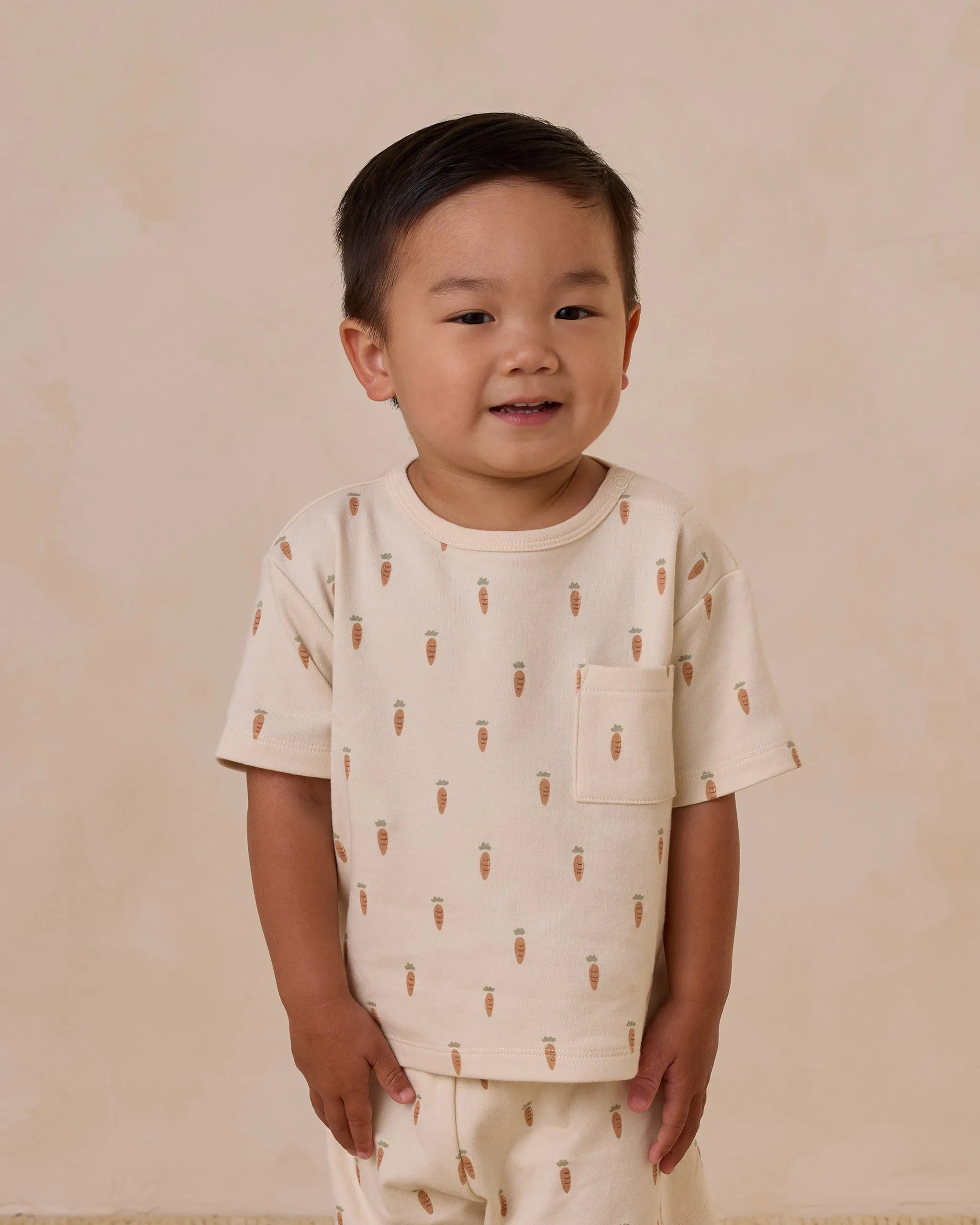 -Boxy Pocket Tee   Short Set || Carrots-