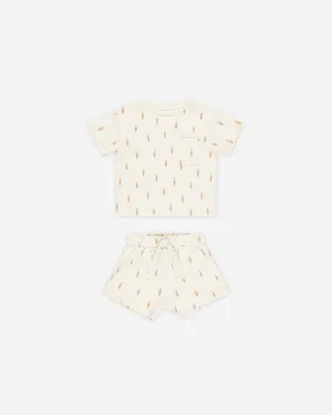 -Boxy Pocket Tee   Short Set || Carrots-