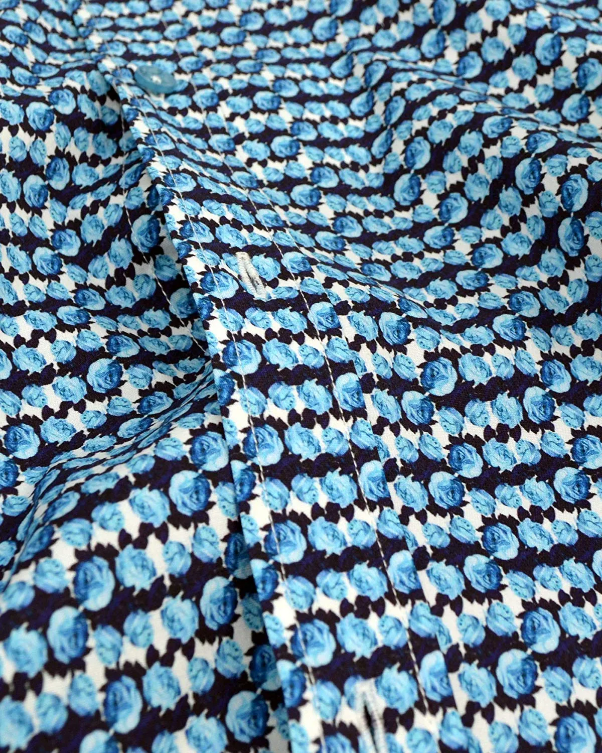 1 Like No Other Mawar Print Blue Shirt