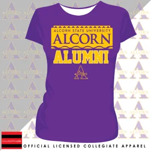 ALCORN STATE | 90s ALUMNI Purple Ladies Tees (**)