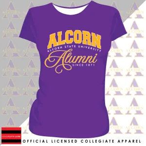 ALCORN STATE | Fancy ALUMNI Purple Ladies Tees (**)