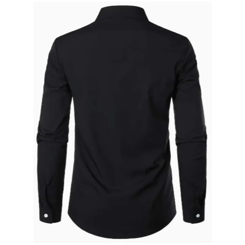 Alfred | Men's Modern Contrast Trim Button-Up Shirt | Long Sleeve