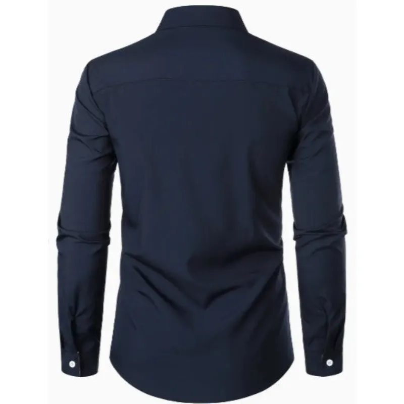 Alfred | Men's Modern Contrast Trim Button-Up Shirt | Long Sleeve