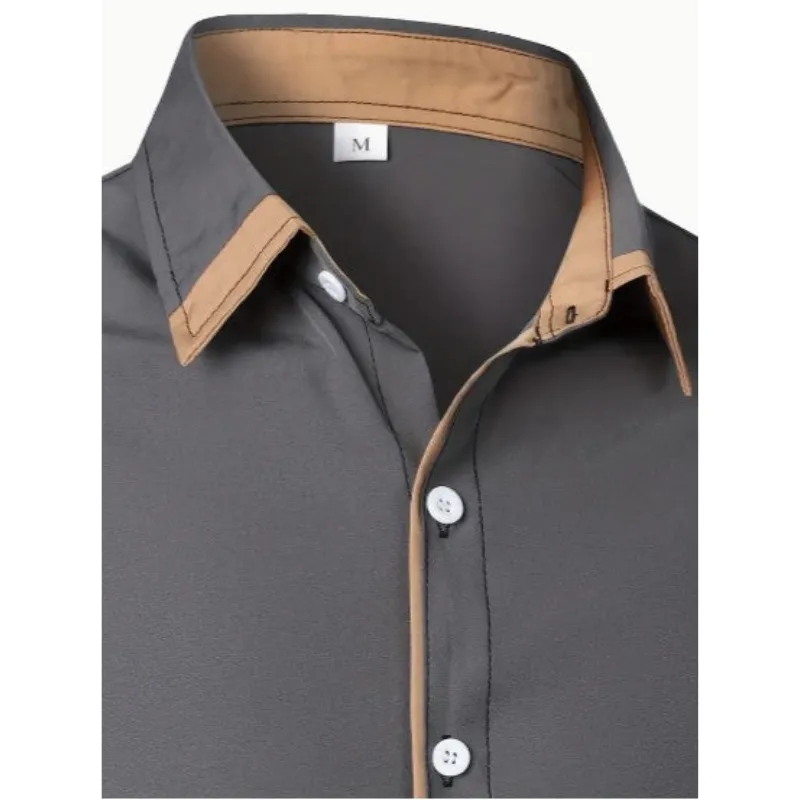 Alfred | Men's Modern Contrast Trim Button-Up Shirt | Long Sleeve