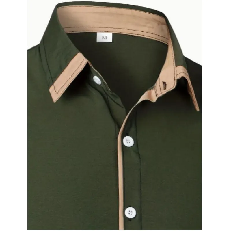 Alfred | Men's Modern Contrast Trim Button-Up Shirt | Long Sleeve