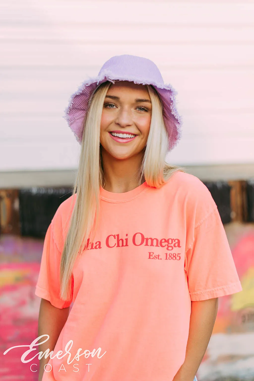 Alpha Chi Omega Neon Orange Tee