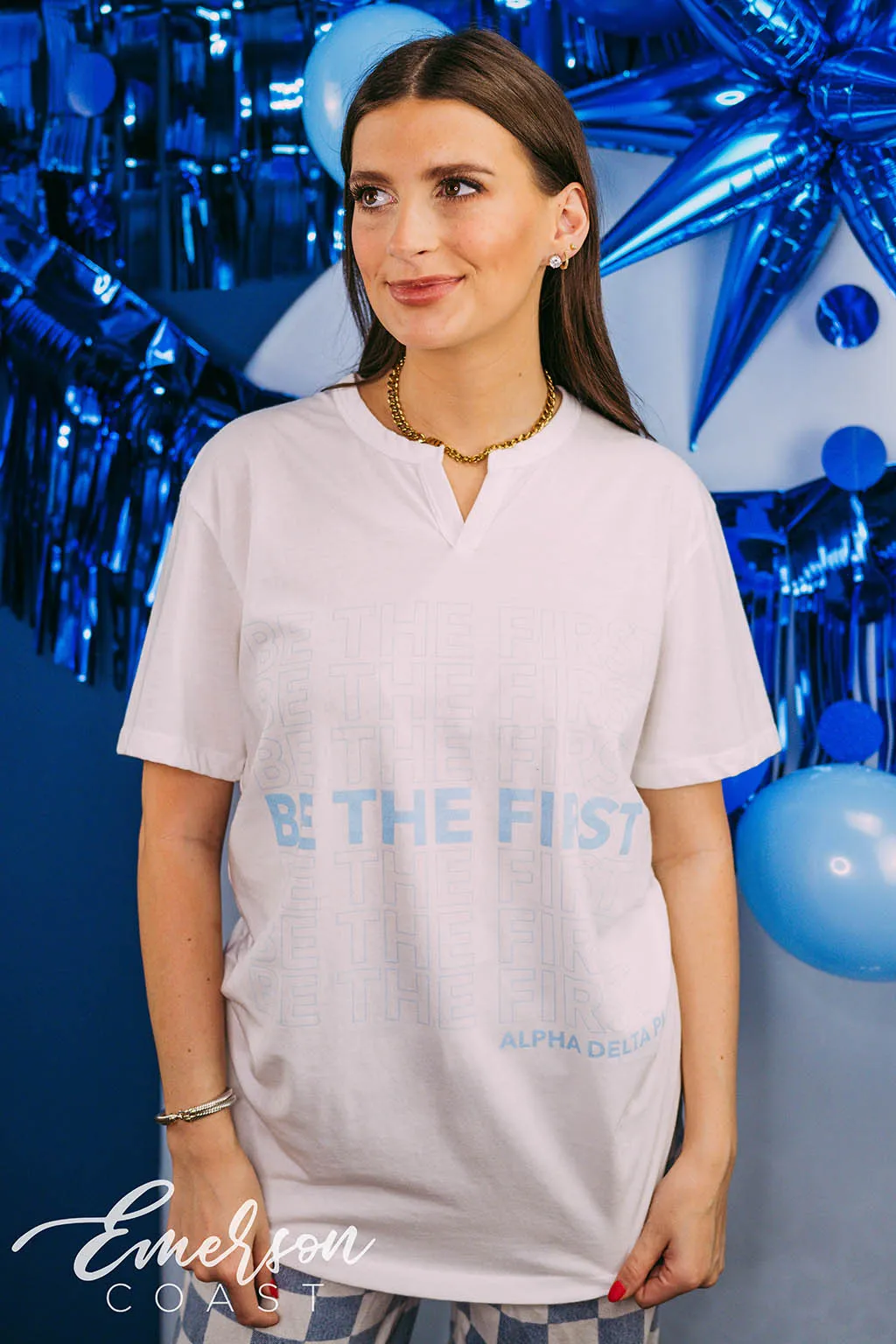 Alpha Delta Pi PR Be The First Notch Tee
