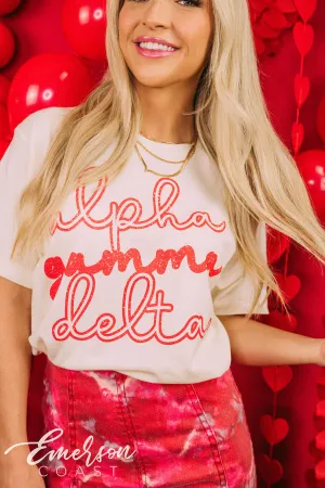 Alpha Gamma Delta PR Cursive Tee