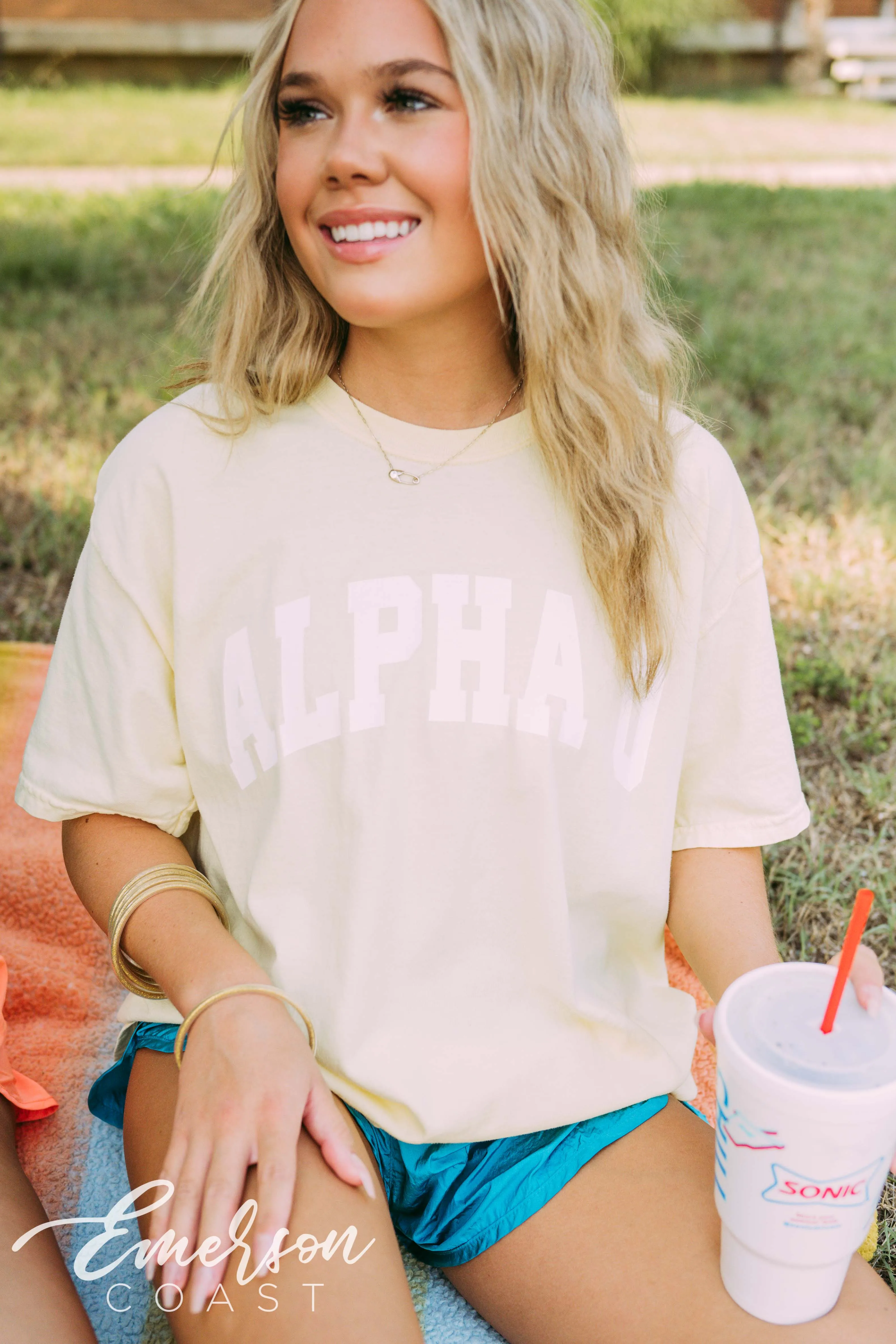 Alpha Omicron Pi PR Varsity Tee