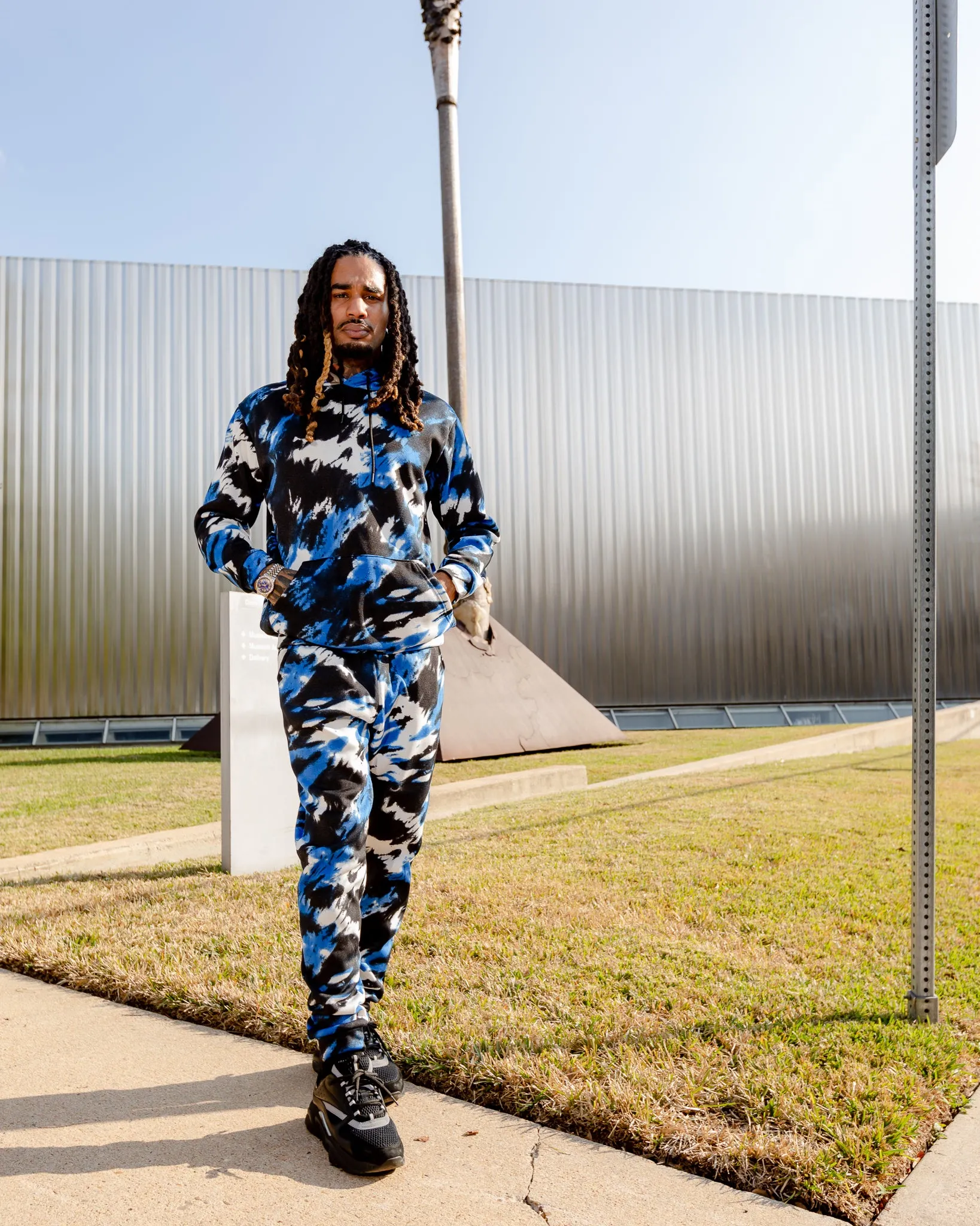 ATL (Blue Multi Hoodie Set)