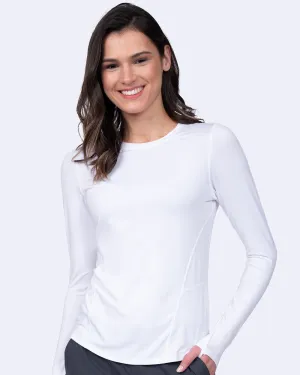 Ava Therese 1122 Lily Brushed Knit Tee Shirt w/Thumb Hole White