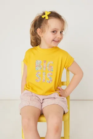 BIG SIS Yellow T-Shirt in Choice of Liberty Print
