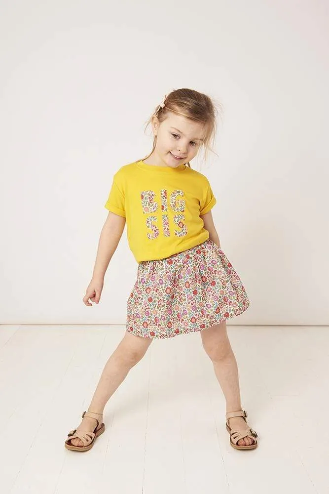 BIG SIS Yellow T-Shirt in Choice of Liberty Print