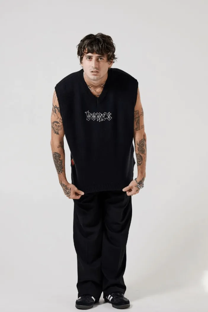 BILLY BONES CLUB STEEZE KNIT UNISEX VEST - BLACK