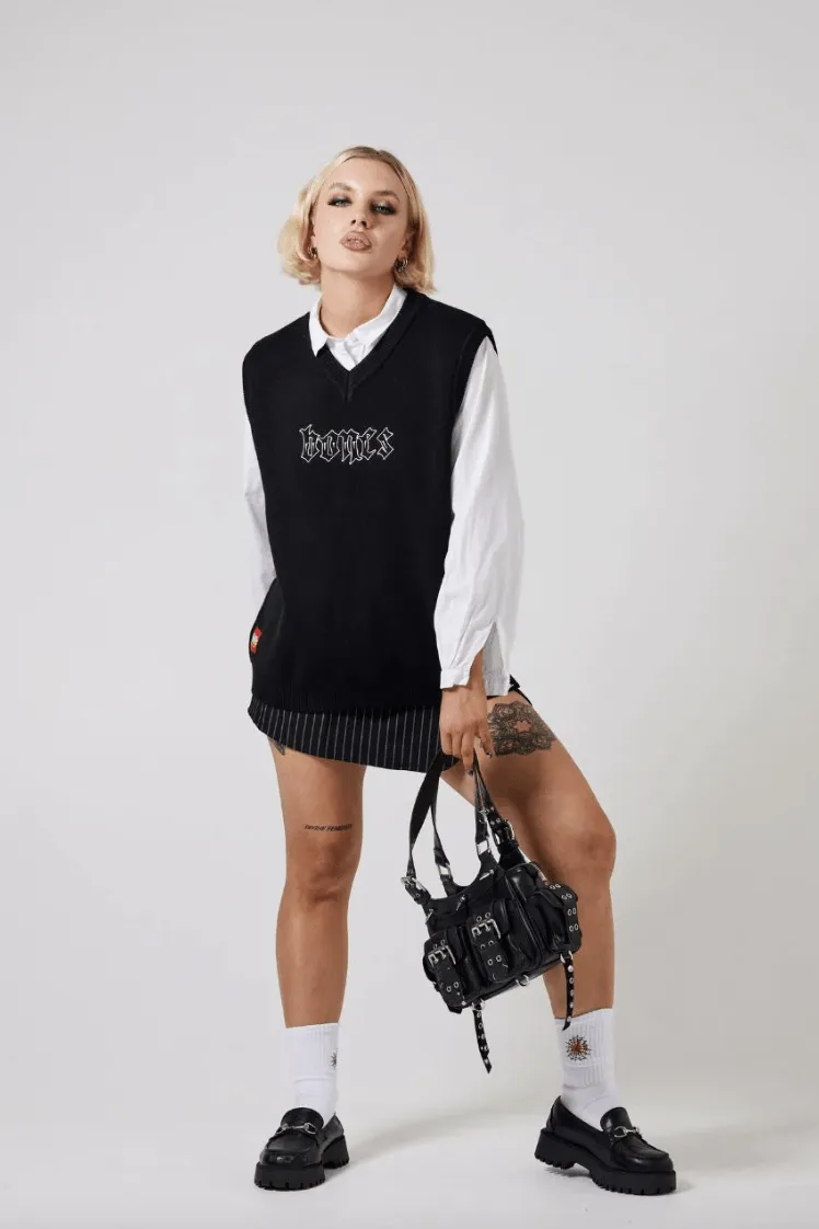 BILLY BONES CLUB STEEZE KNIT UNISEX VEST - BLACK