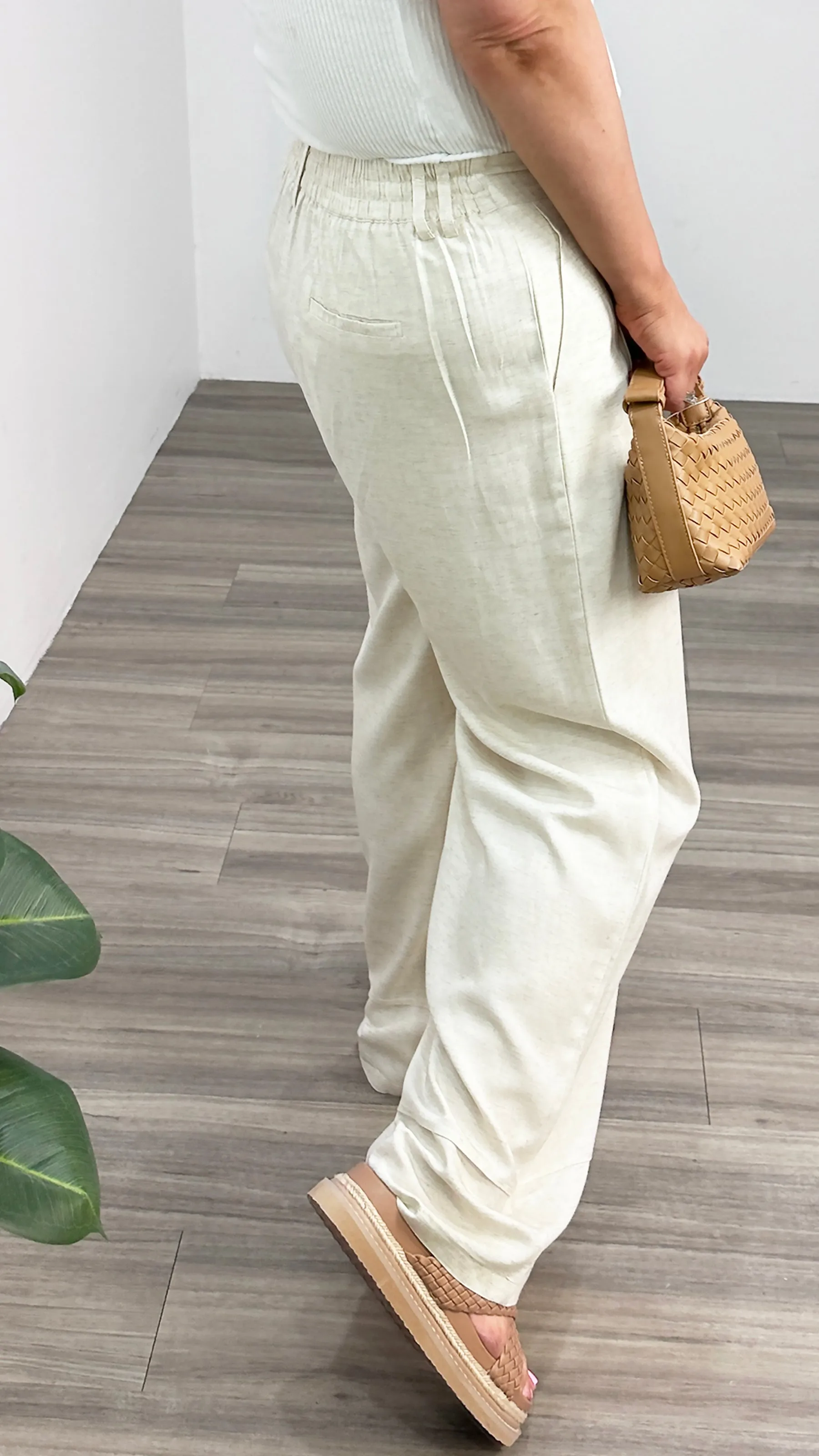 Blake Linen Panel Pant Sand