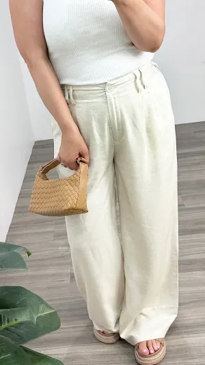 Blake Linen Panel Pant Sand