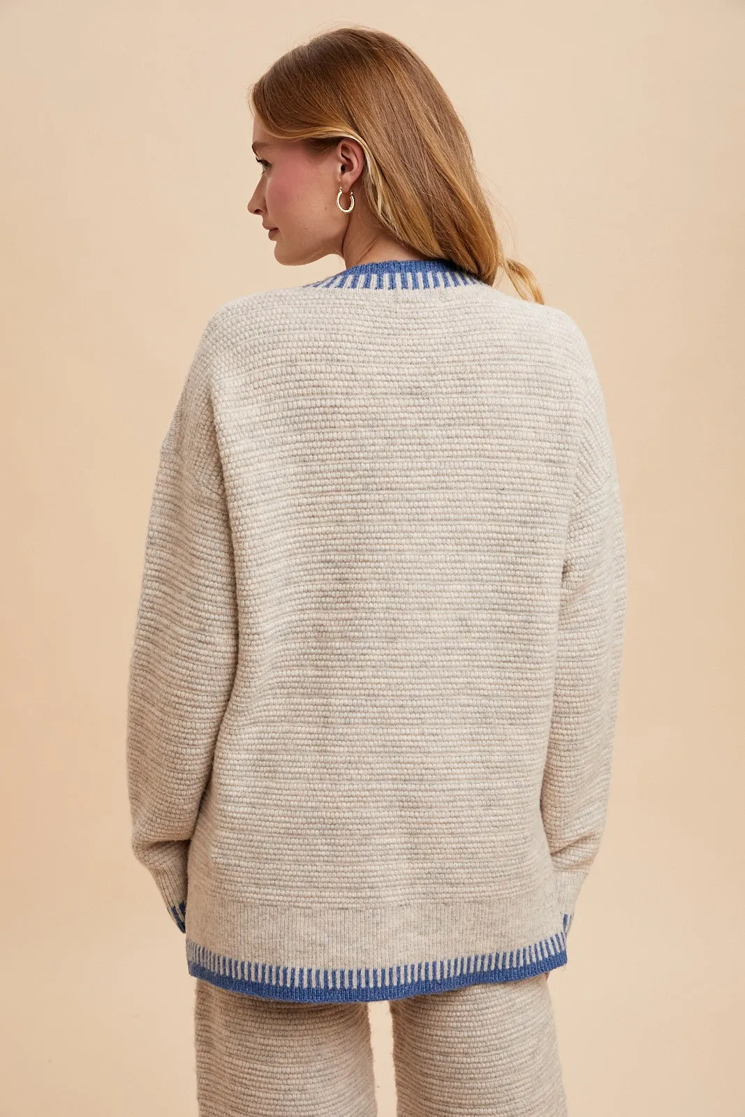 Blanket Stitch Sweater Top & Pants Set