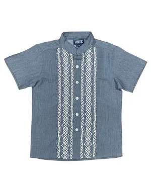 Boys Chacoal Guayabera button up shirt 4-14