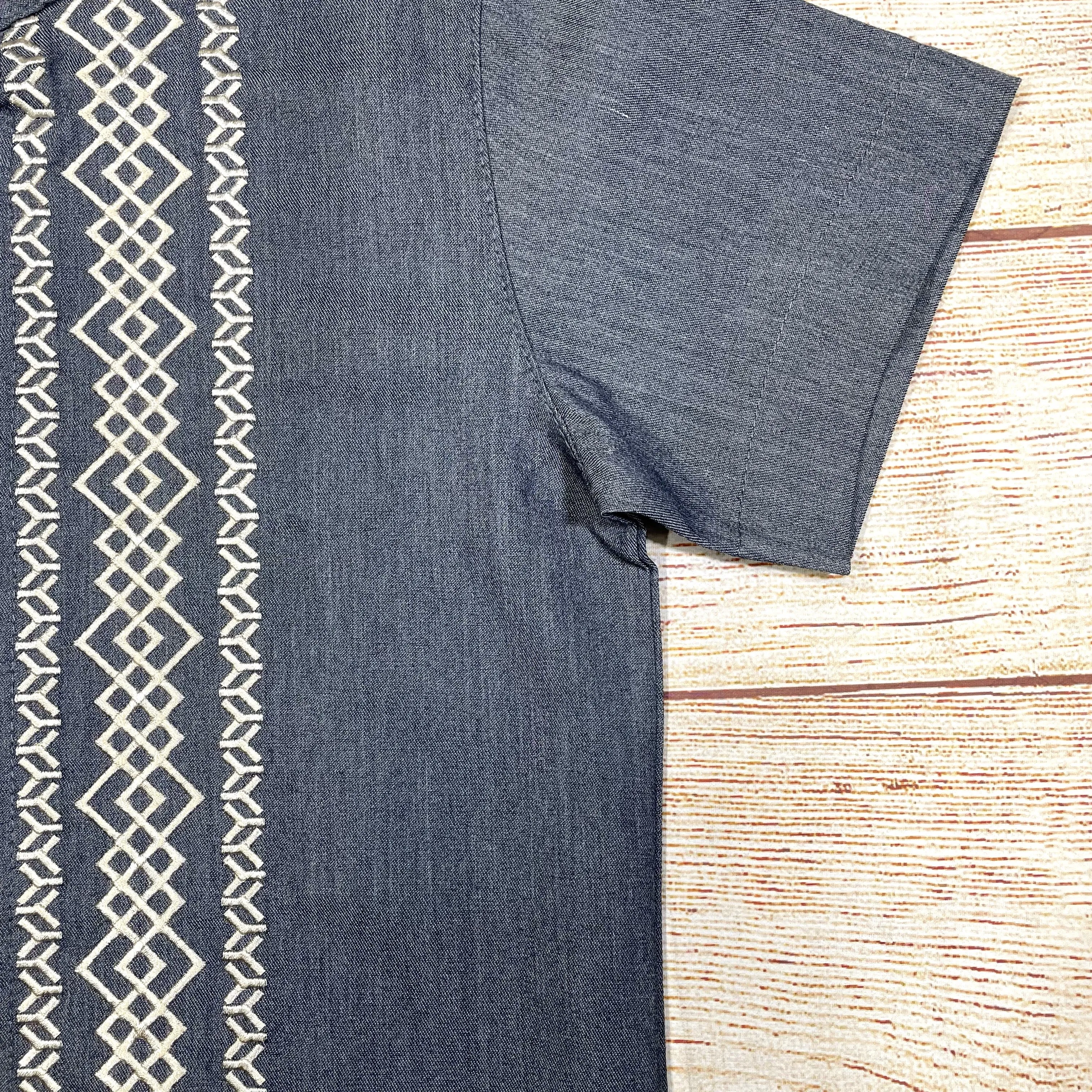 Boys Chacoal Guayabera button up shirt 4-14