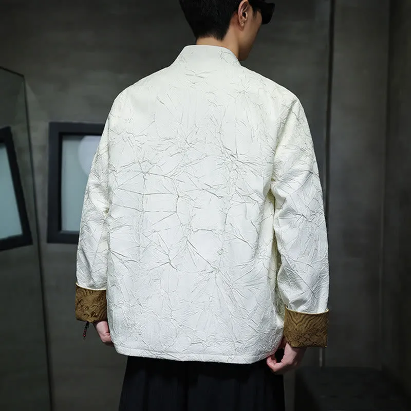 Buddha Stones Men's Frog-Button Tang Suit Tree Branches Jacket Shirt With Pockets
