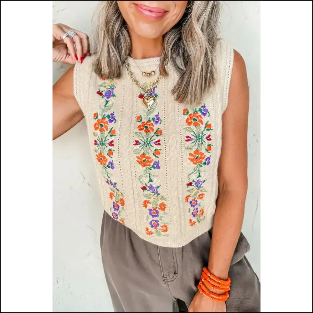 Cable Knit Vest: your Floral  Style Hug from Needful Things 🌼💀