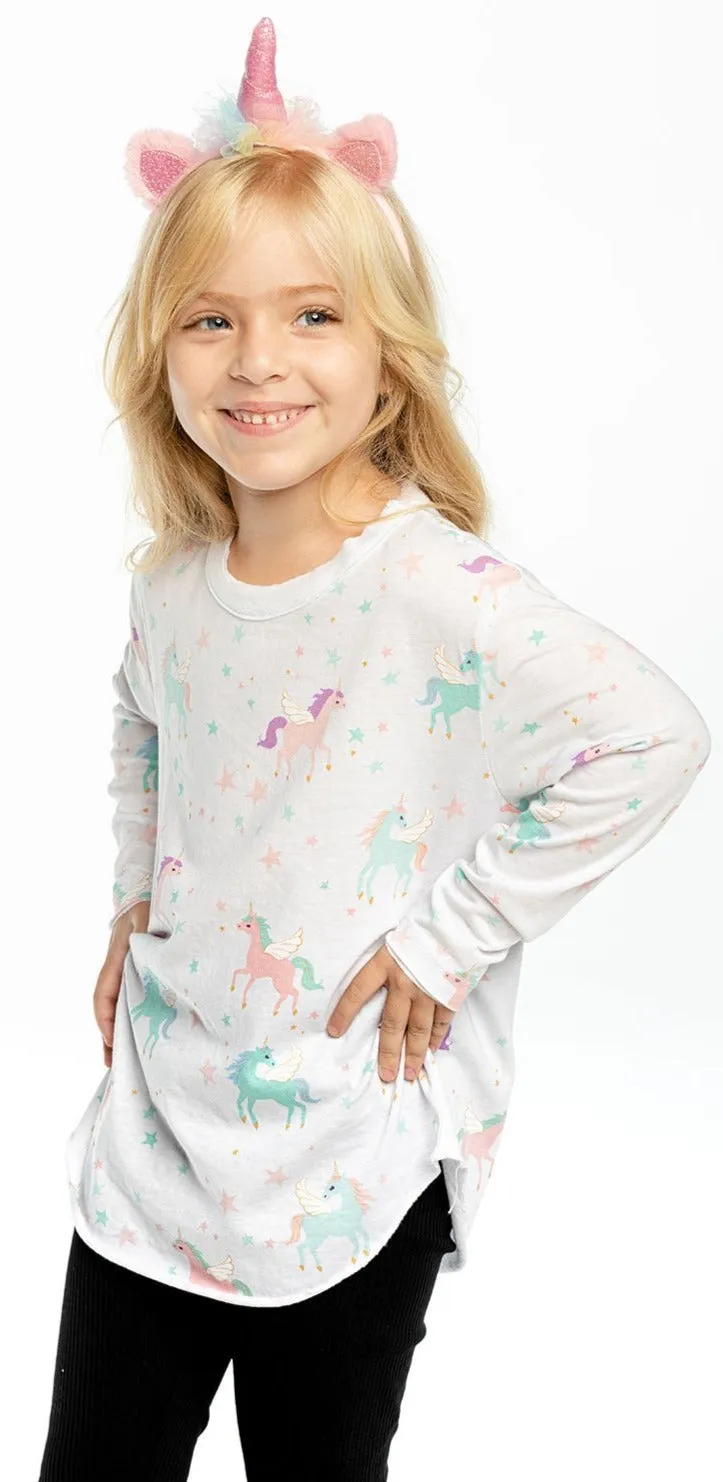 Chaser Pretty Unicorns L/S Shirttail Tee