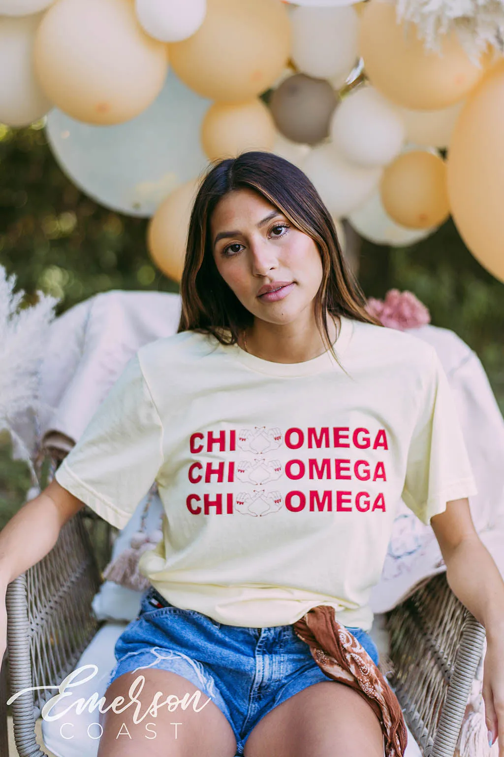 Chi Omega Light Yellow Pr Tee