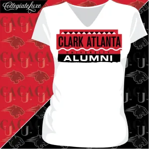 Clark Atlanta | 90s ALUMNI White Ladies V-Neck Tees (**)