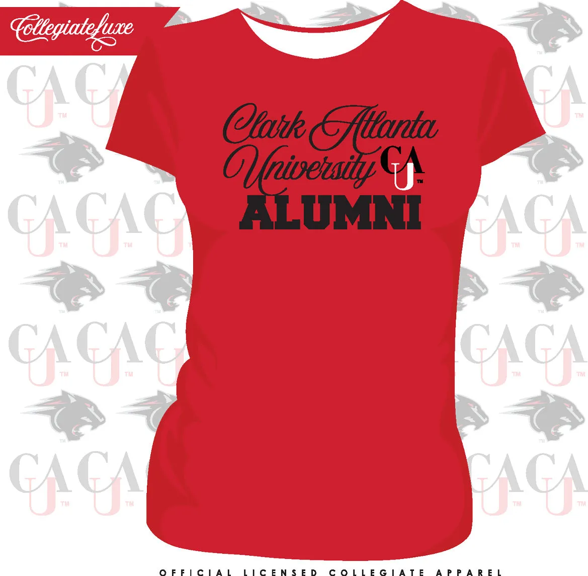 Clark Atlanta | SCRIPT ALUMNI Red Ladies Tees (**)
