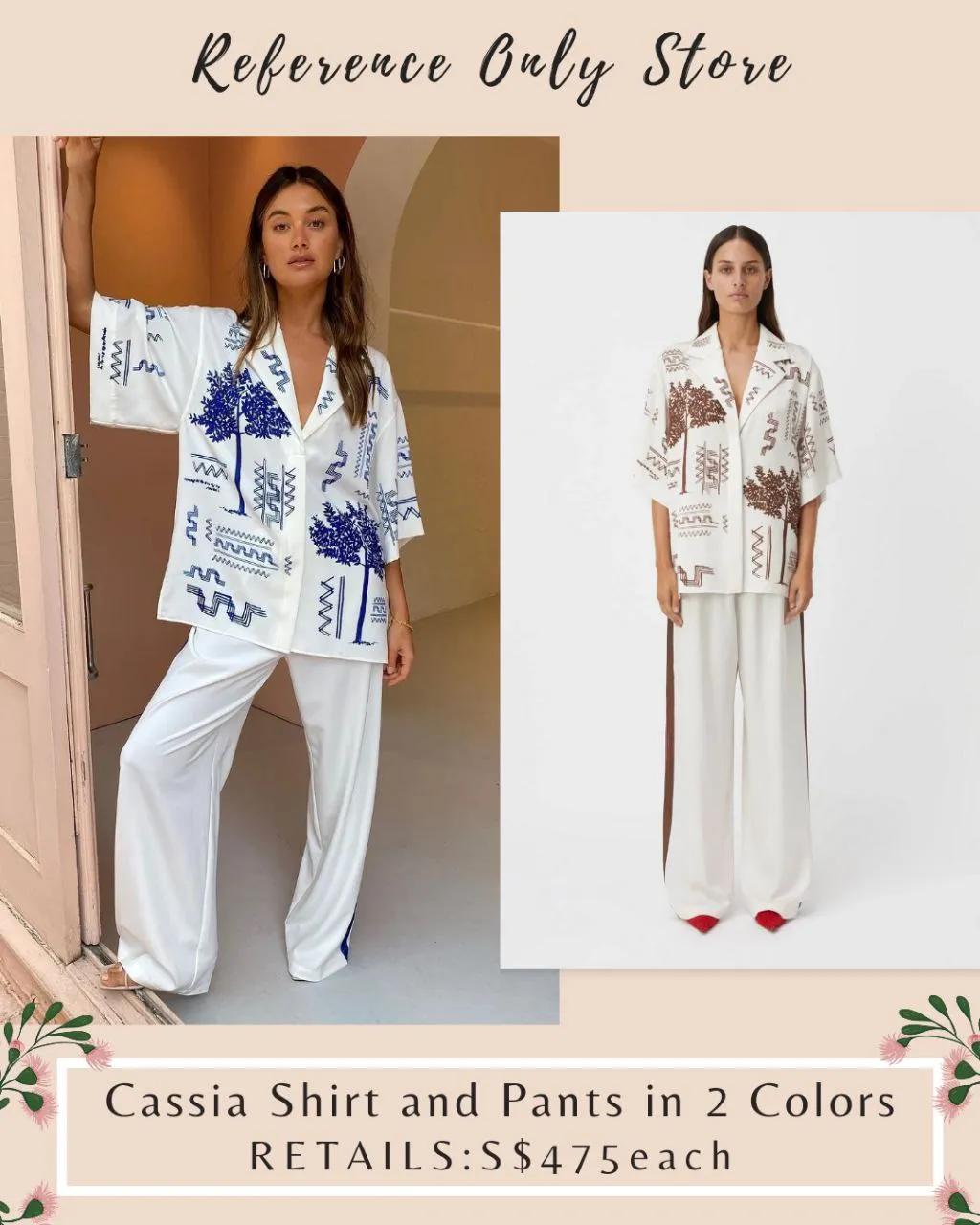 CM Cassia shirt and pants in 2 colors