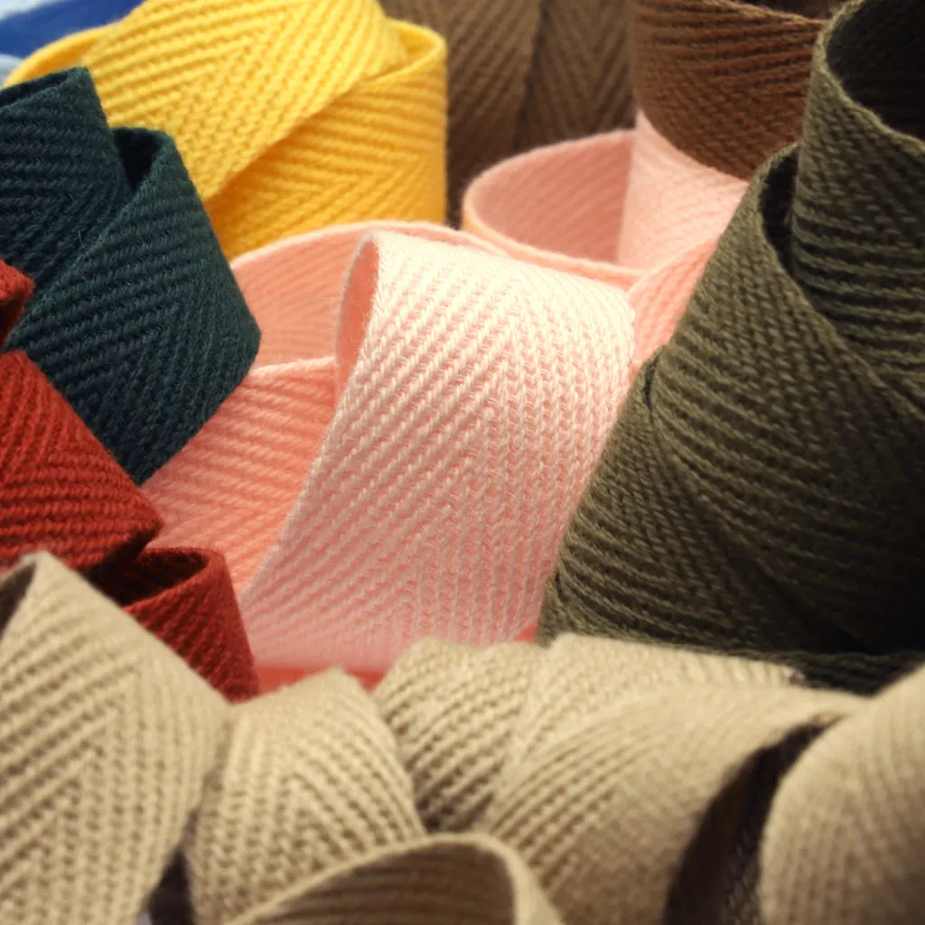 Cotton Herringbone Tape #105 Steel Black