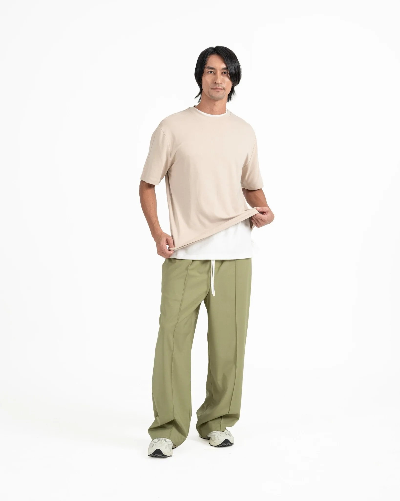 Cupro Signature Tee - Stone
