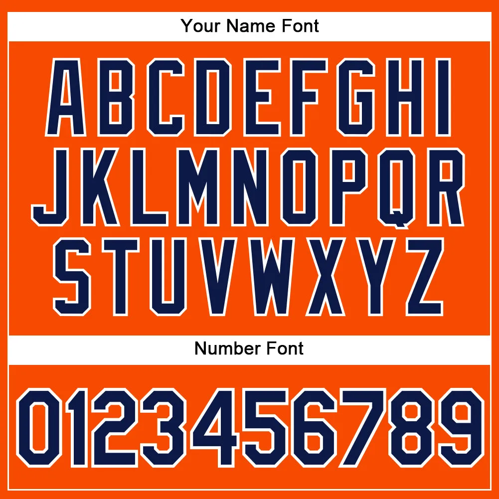 Custom Orange Navy-White Authentic Sleeveless Baseball Jersey