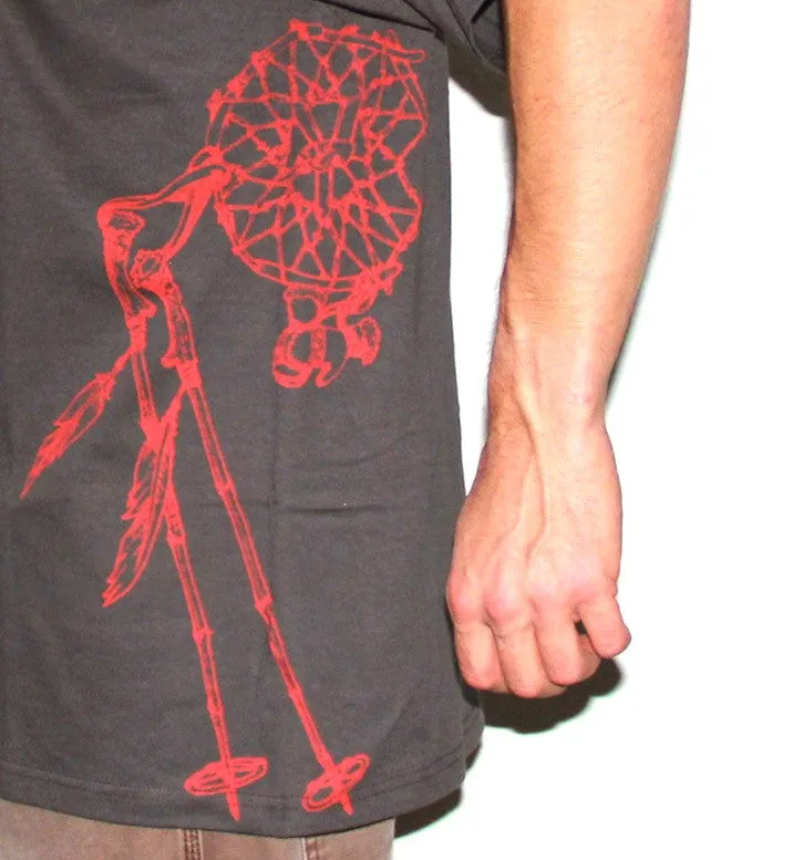 DC Large Tee - Charcoal/Red