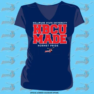 Del State | HBCU MADE Navy Ladies V-Necks (**)