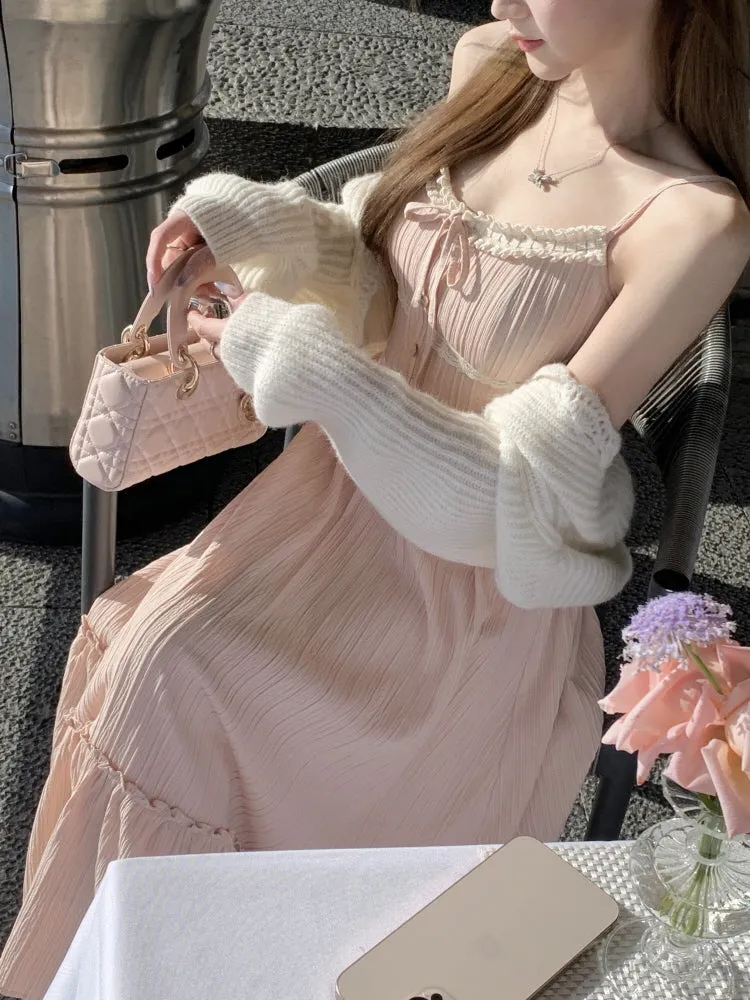 Delicate Lace Ribbon Dress