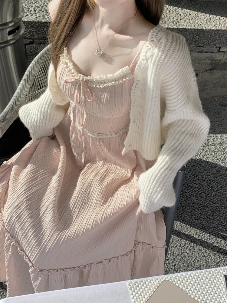 Delicate Lace Ribbon Dress