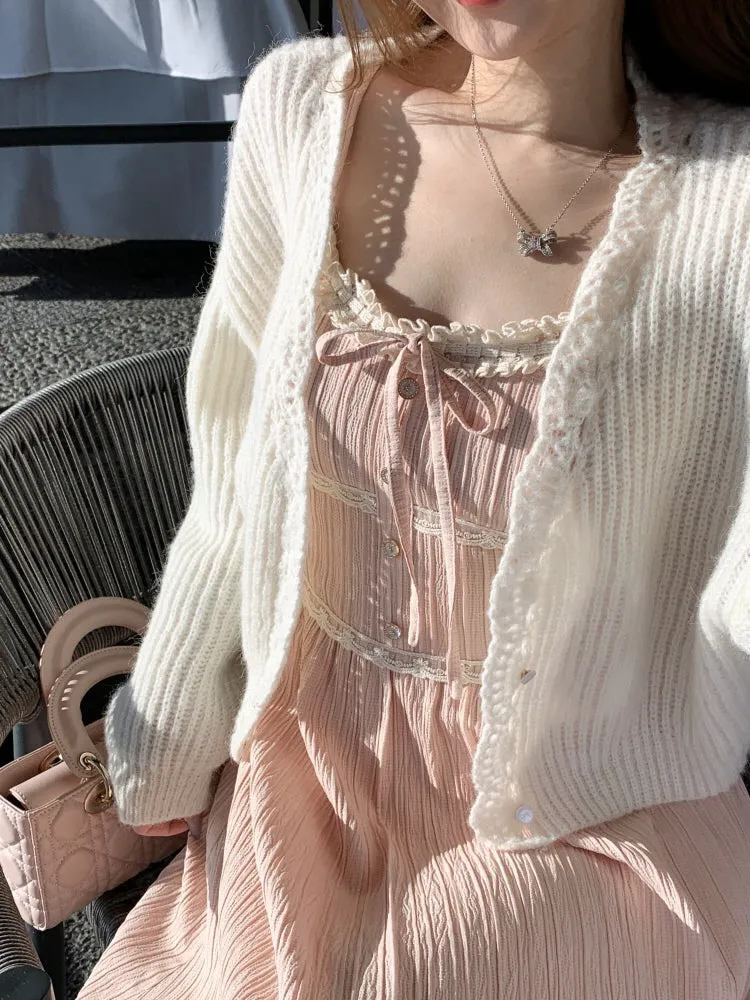 Delicate Lace Ribbon Dress