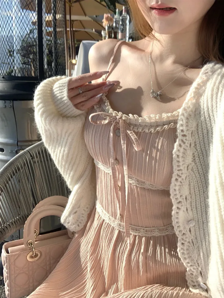 Delicate Lace Ribbon Dress