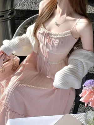 Delicate Lace Ribbon Dress