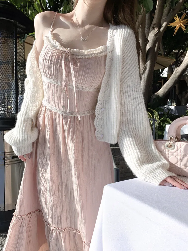 Delicate Lace Ribbon Dress