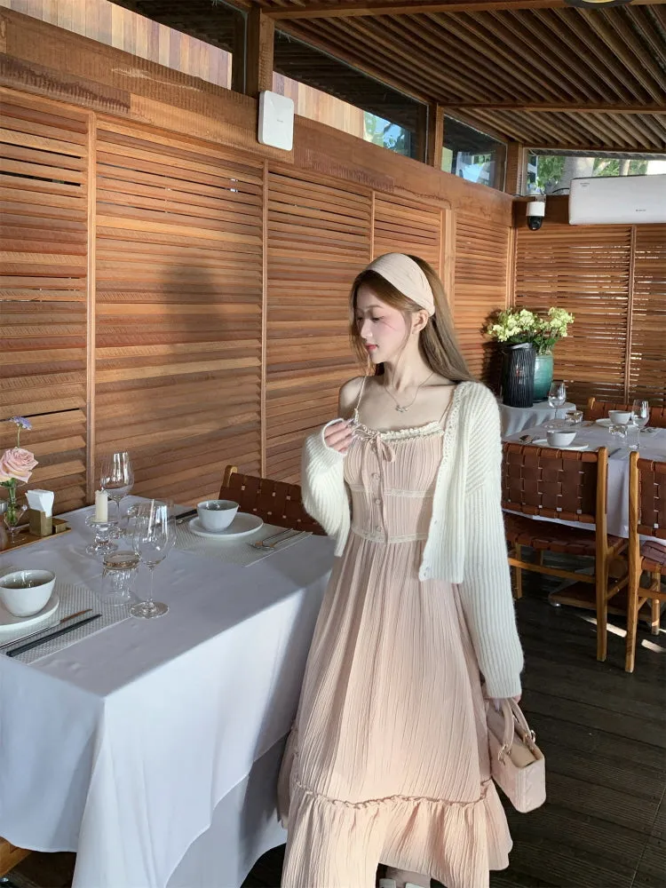 Delicate Lace Ribbon Dress