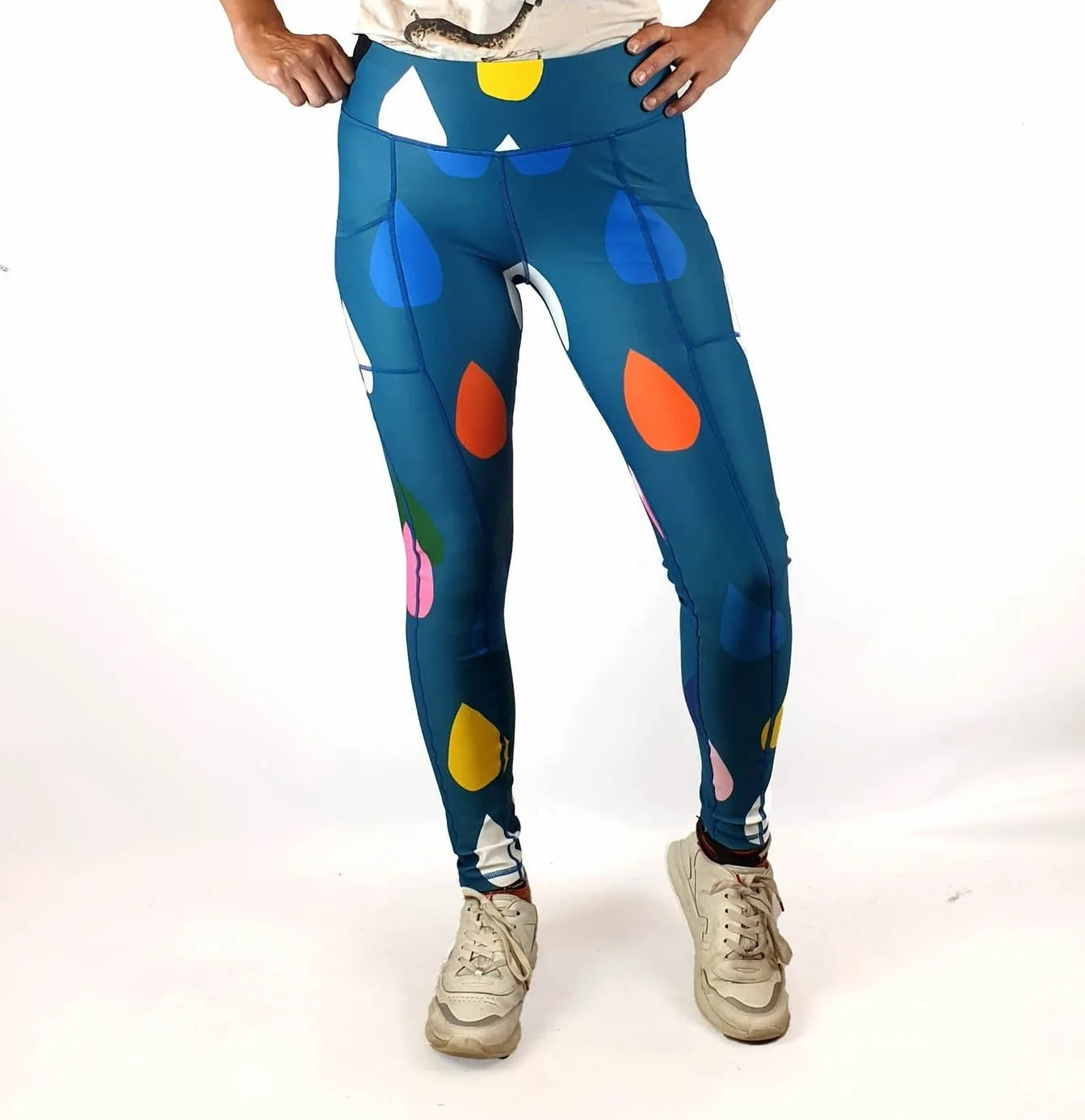 Doops blue-based print yoga tights/leggings (as new with tags)