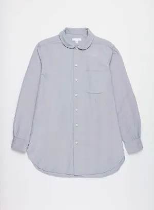 Engineered Garments - Rounded Collar Shirt in Blue Cotton Iridescent
