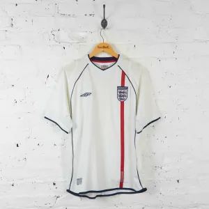 England 2001 Umbro Home Football Shirt - White - L