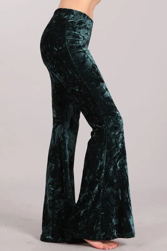 EVERGREEN CRUSHED VELVET PANTS