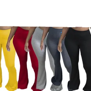 Flare Bottom Stretchy Soft Fabric Pants